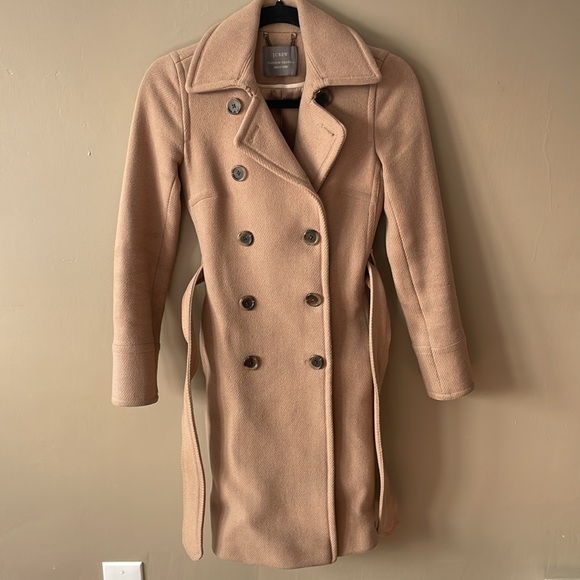 J Crew Nello Gori Wool Stadium Coat Tan Double-Breasted - Picture 3 of 10